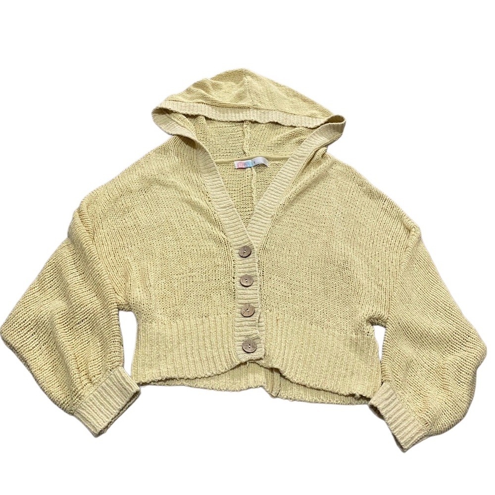 Free People FP Beach Loose Knit Sandra Sweater Hooded Button Baggy Cardigan M - Picture 3 of 10